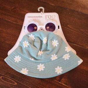 Roo Made with Love Infant Girls Bucket Hat and Sunglasses NWT